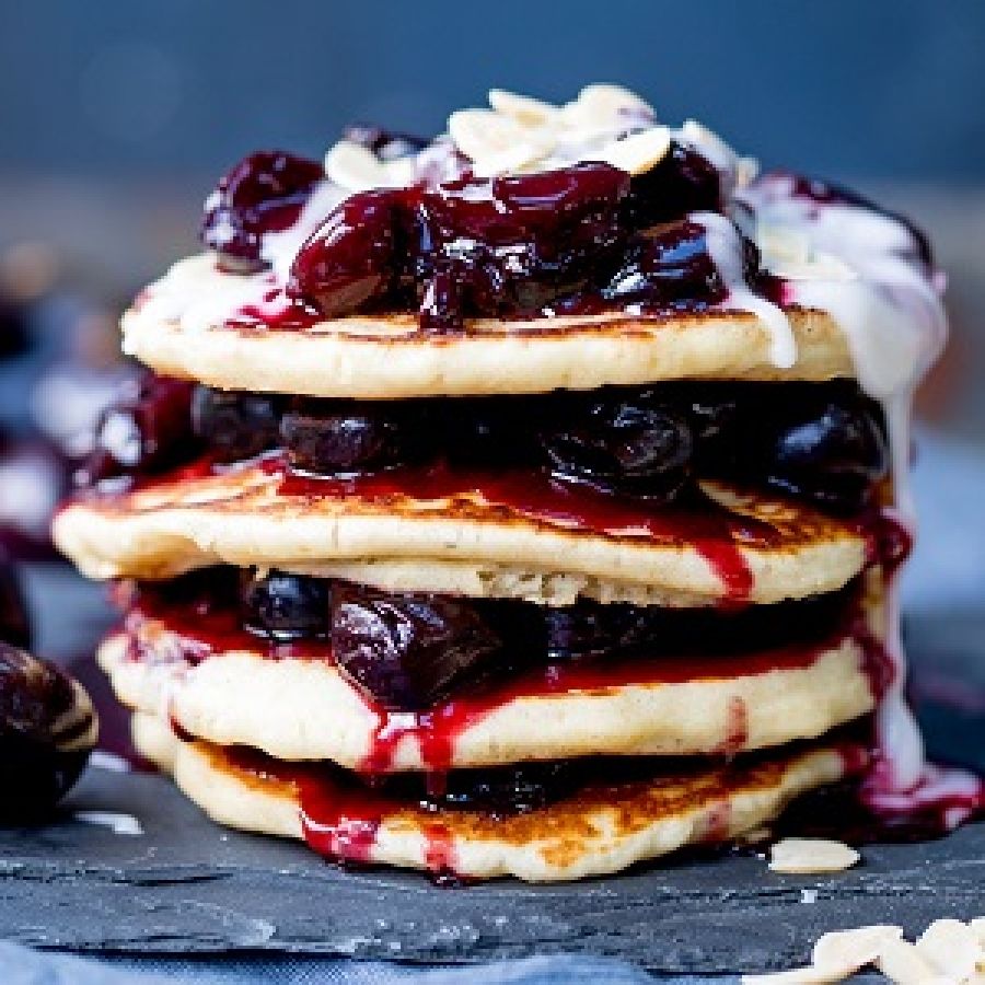 Warm up with Cherry Bakewell Pancakes Recipe Deelux Kitchens
