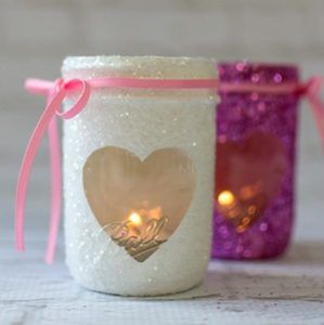 14th February Valentine’s Day DIY Glittery Votive Candle Holders