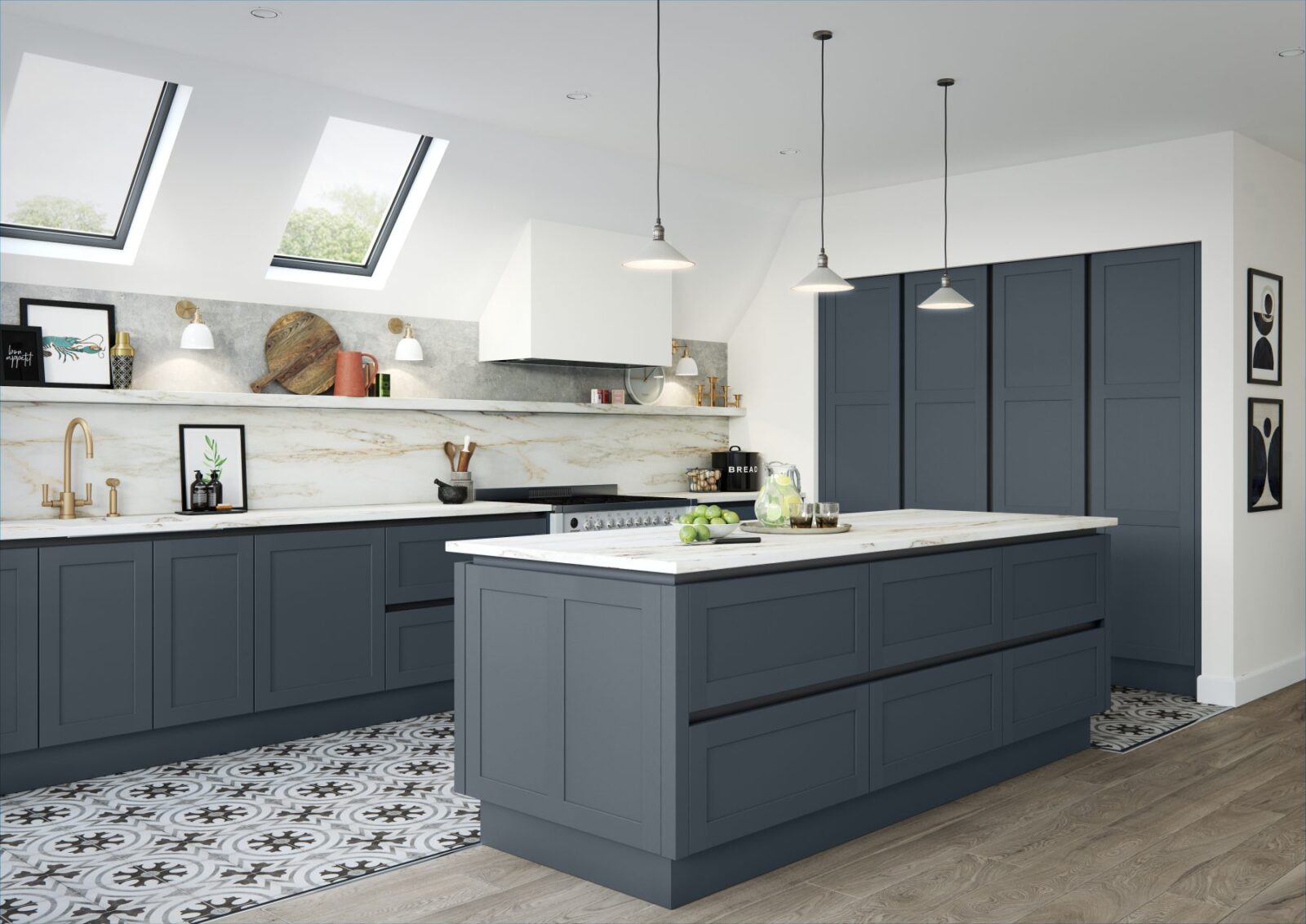 Fenton painted shaker kitchen by Burbidge — paired with Deelux cabinetry