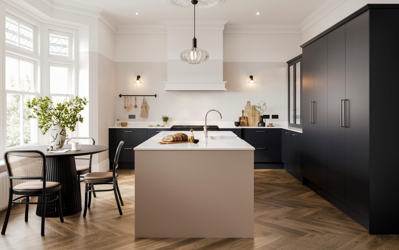 Otto Painted slab kitchen by Burbidge — paired with Deelux cabinetry