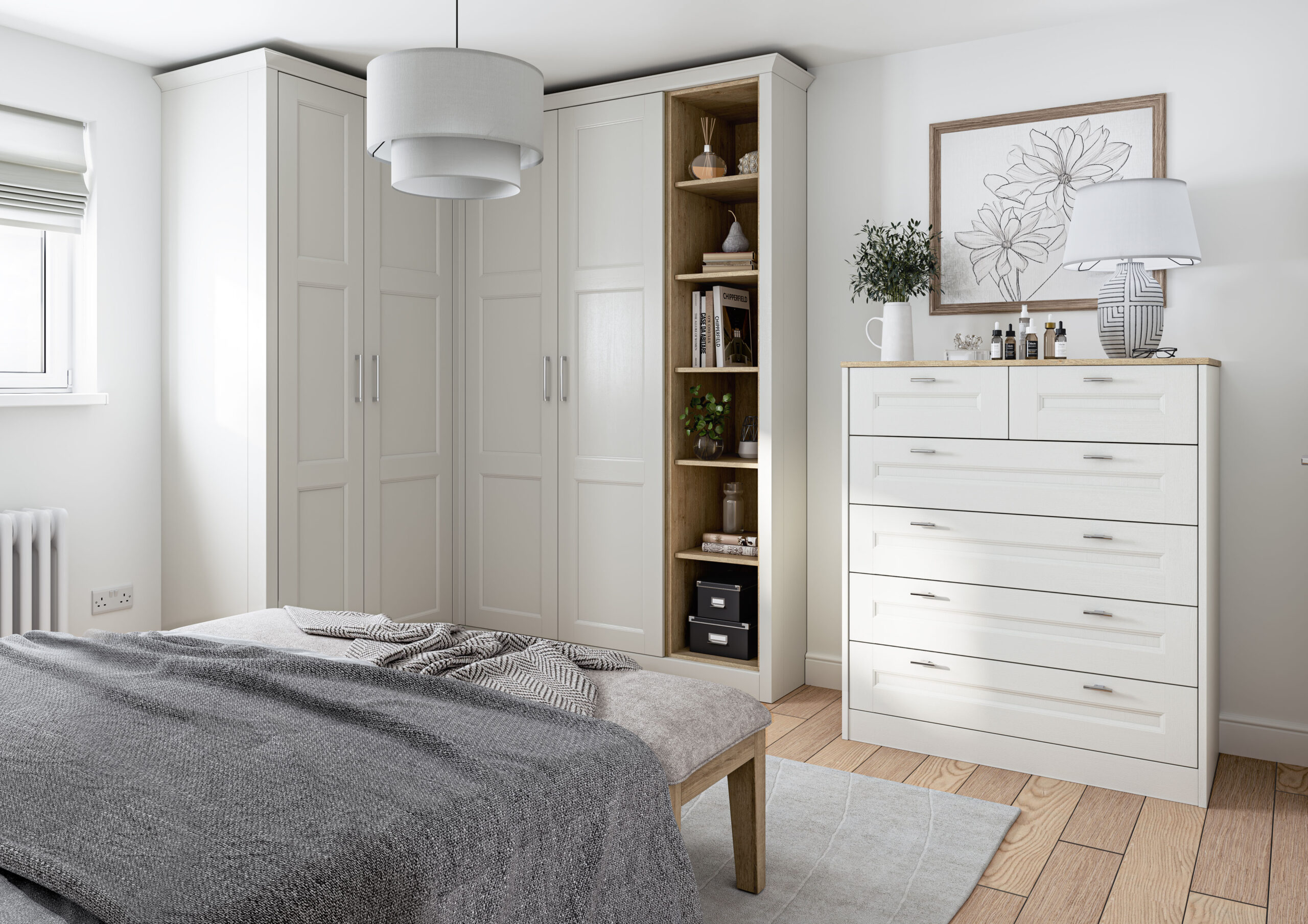 Bramley Beaded Dove Grey bedroom by Deelux