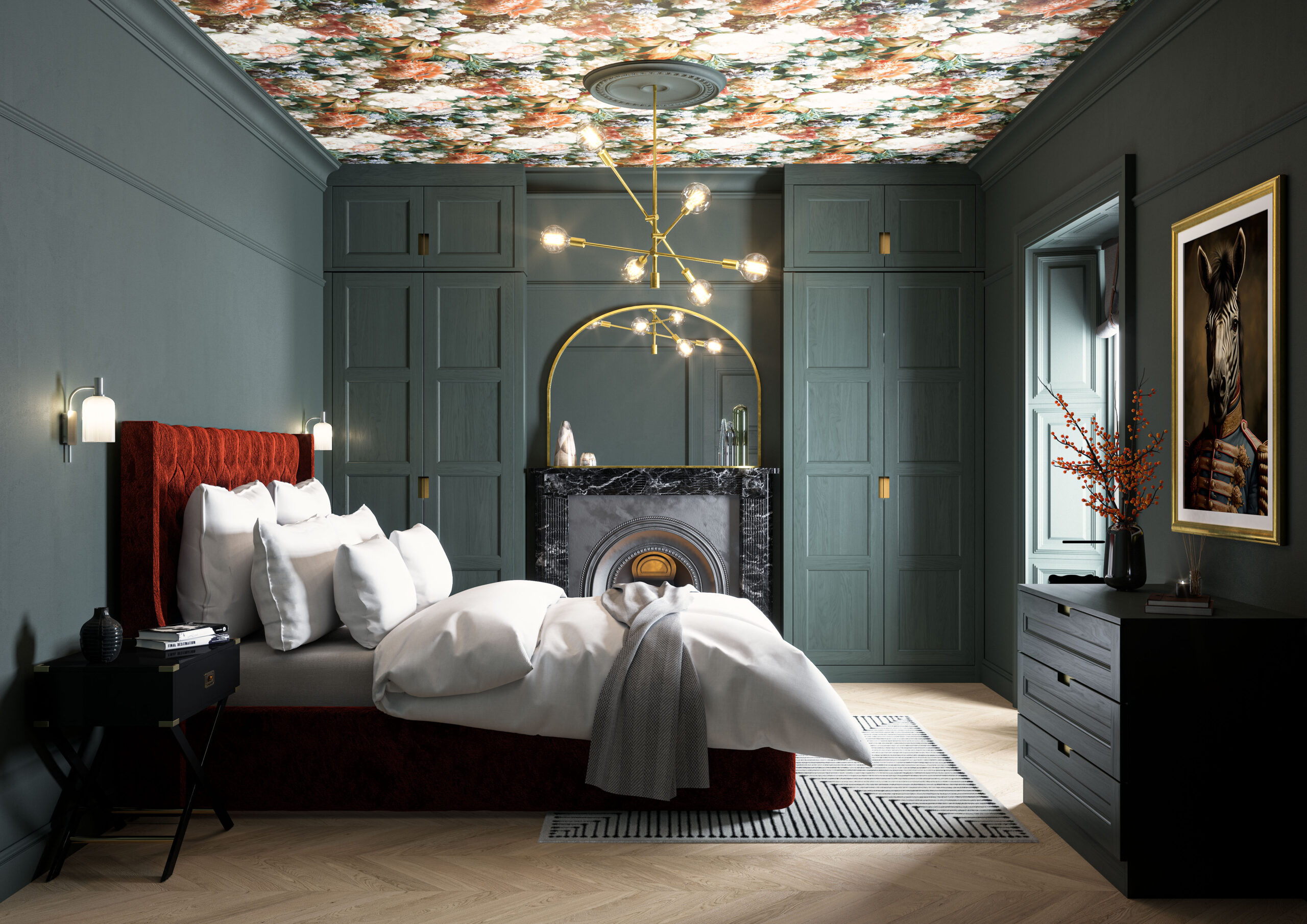 Maybury Beaded Copse Green bedroom by Deelux